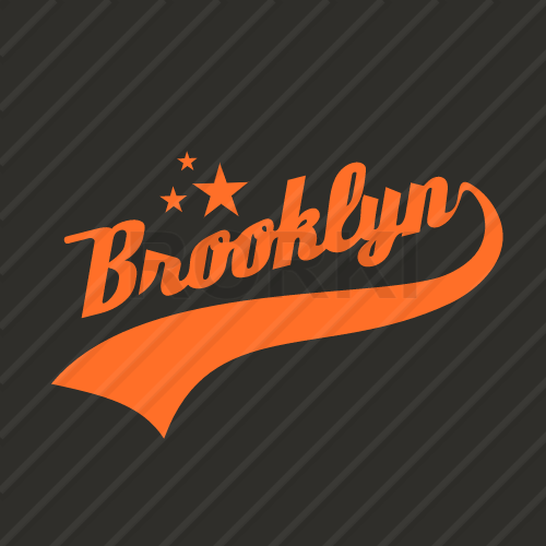 vector banner, sign, brooklyn, new york, decoration, label, letters, word, text